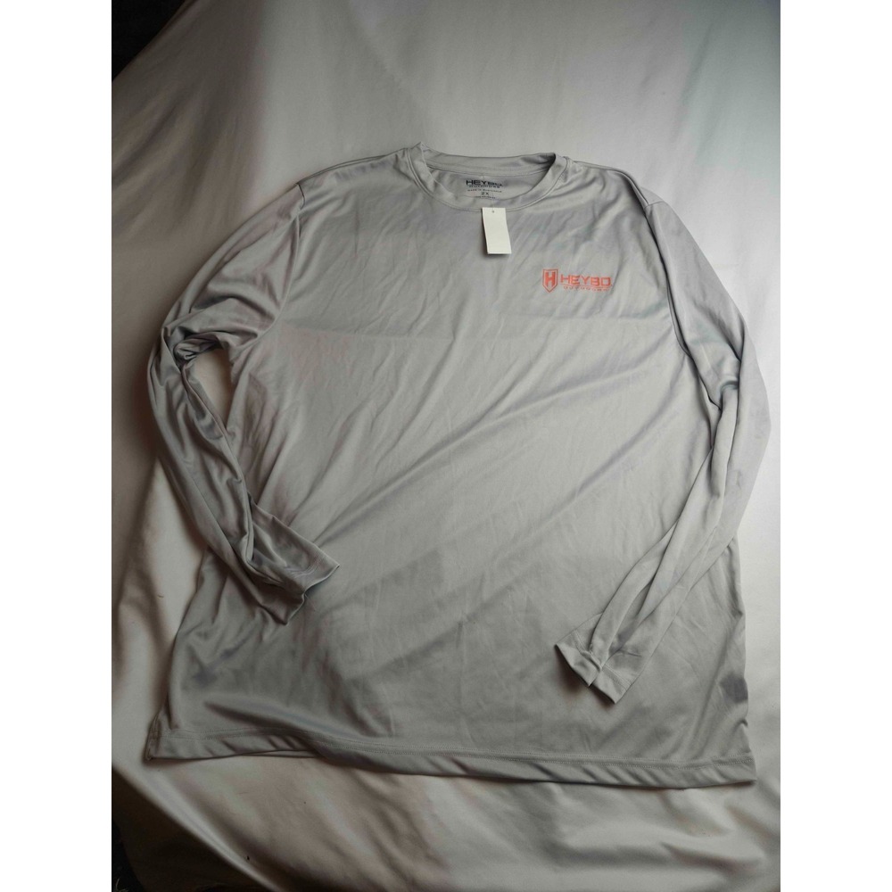 Heybo Outdoors T-Shirt Mens 2X Gray Graphic Fishing Hunting Performance Gorpcore